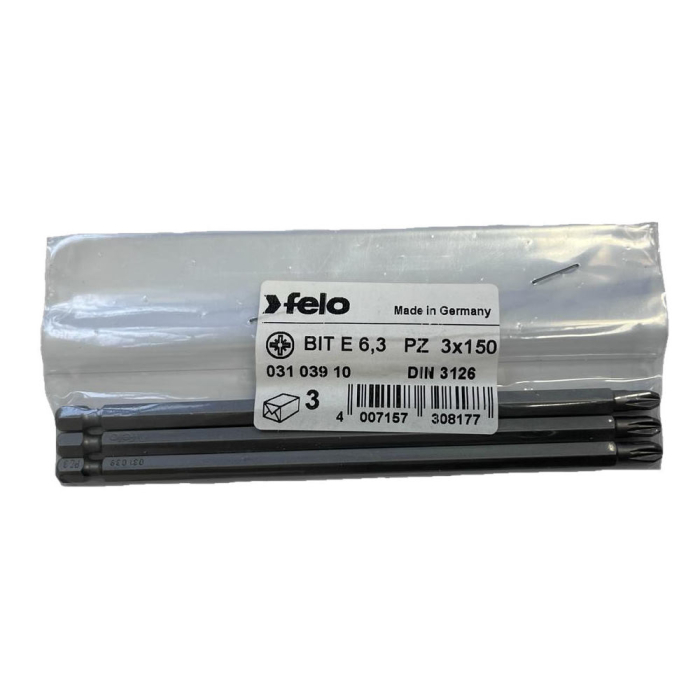 Set 3 biti Felo, seria Industrial profil Pozidrive, E6.3, PZ3, 150mm [1]