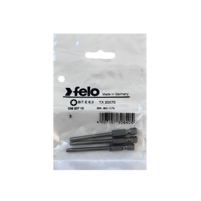 Set 3 biti Felo, seria Industrial profil Torx, E6.3, TX20, 73mm [1]