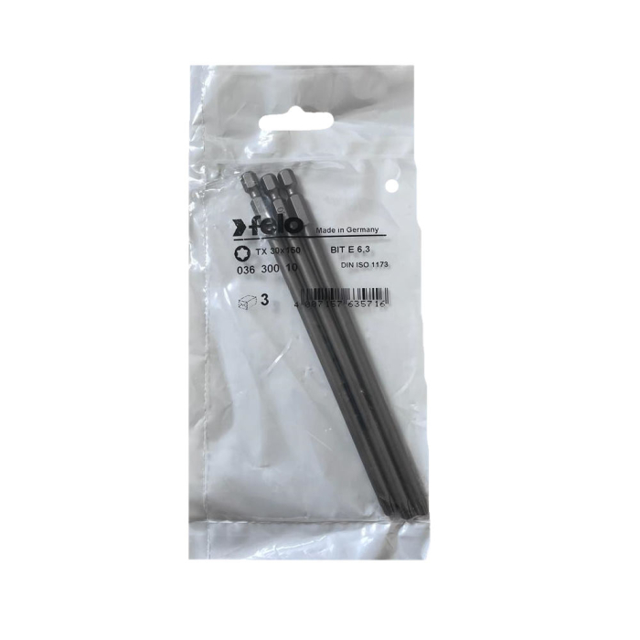 Set 3 biti Felo, seria Industrial profil Torx, E6.3, TX30, 150mm [1]