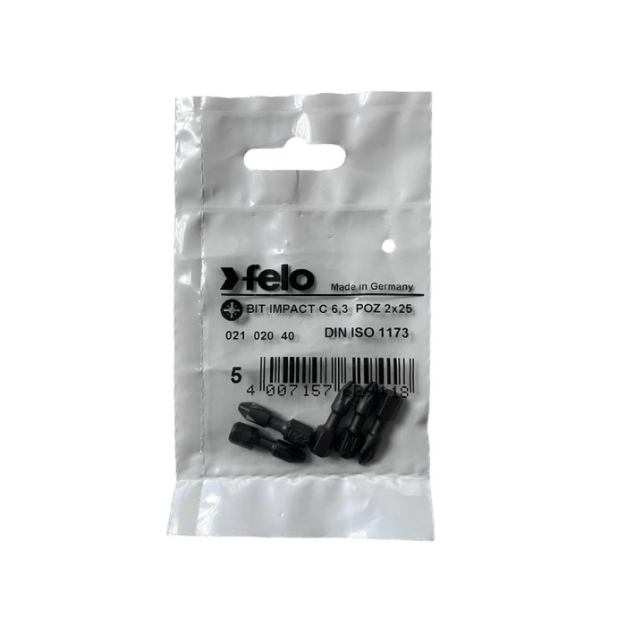 Set 5 biti Felo, seria Impact profil Pozidrive, C6.3, PZ2, 25mm [1]