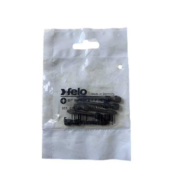 Set 5 biti Felo, seria Impact profil Pozidrive, E6.3, PZ2, 50mm [1]