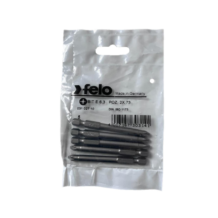 Set 5 biti Felo, seria Industrial profil Pozidrive, E6.3, PZ2, 73mm [1]