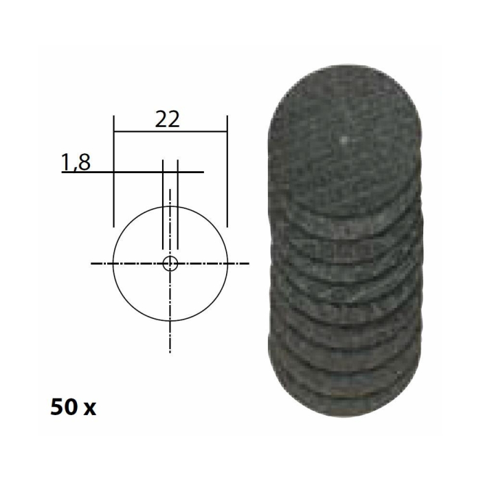 Set discuri debitoare din oxid de aluminiu, 22mm, 50 buc, Proxxon 28809 [2]