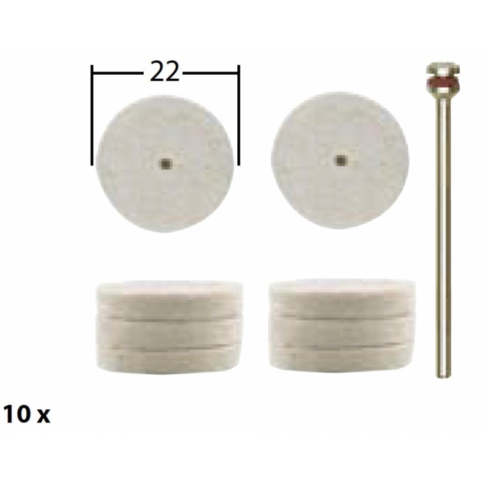 Set discuri pentru lustruire, din pasla, 22mm, Proxxon 28798 [2]