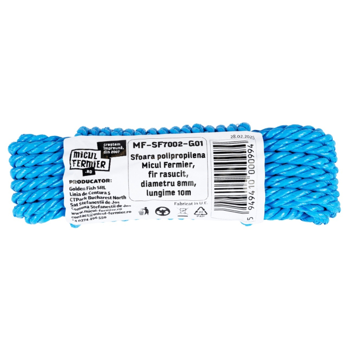 Sfoara polipropilena Micul Fermier, fir rasucit, diametru 8mm, lungime 10m [3]
