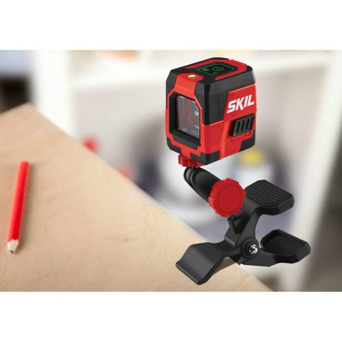 SKIL 1912 AA Nivela laser cu linie în cruce, lumina verde, raza actiune 20m, prindere trepied 1/4, Accu Li-Ion, include incarcator micro USB si clema de prindere [5]