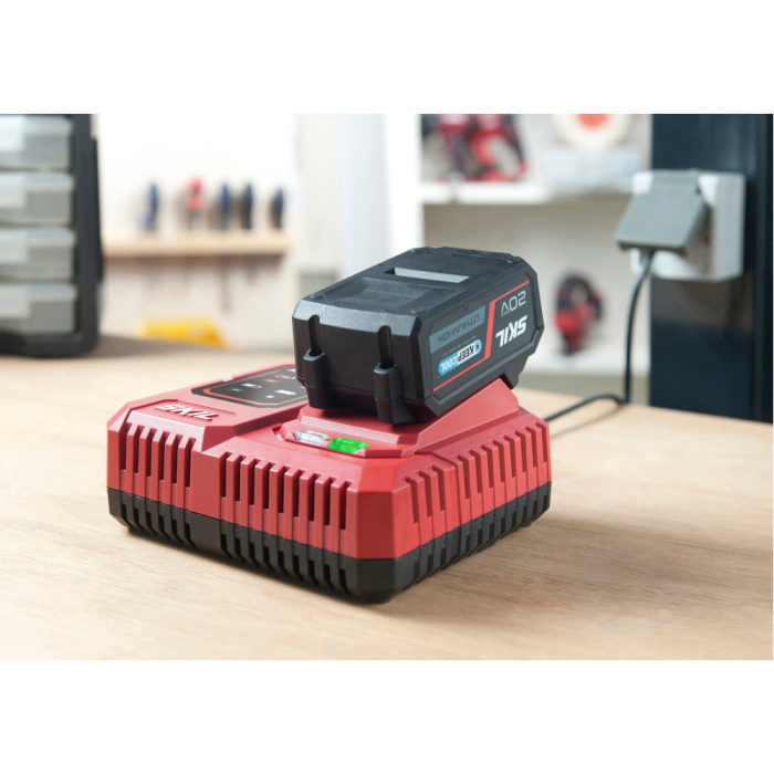 SKIL 3111 AA, Set incarcator si acumulator Li-Ion 20V Max, 4.0Ah, PWRCORE 20, indicator LED [2]