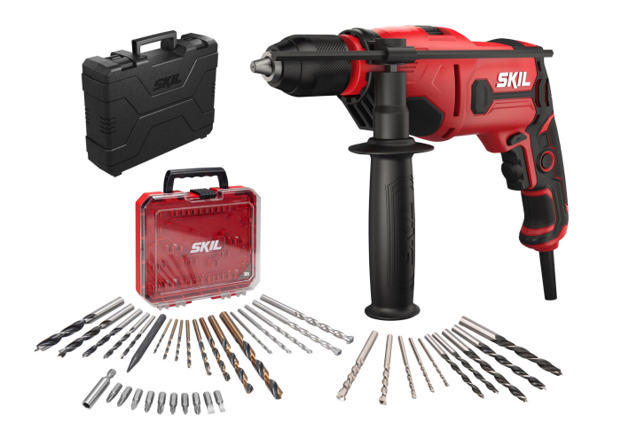 SKIL 6725 GB, Masina de gaurit cu percutie 710 W, 10 Biti, 28 Burghie, Geanta [1]
