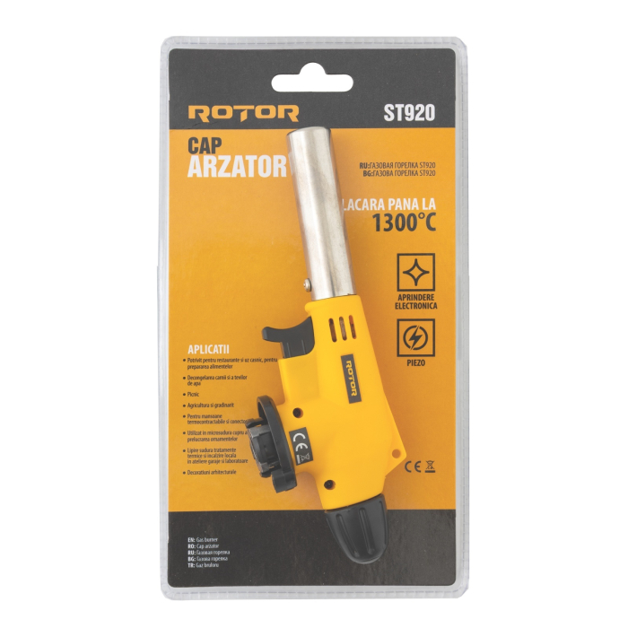 ST920 Cap arzator camping pe gaz ROTOR 1300 °C, Aprindere electronica/ piezo [3]