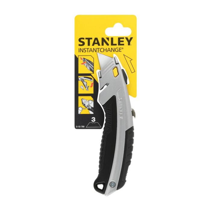 Stanley 0-10-788, Cutter cu lama retractabila, InterLock, 180mm + 3 lame trapezoidale 19mm [3]