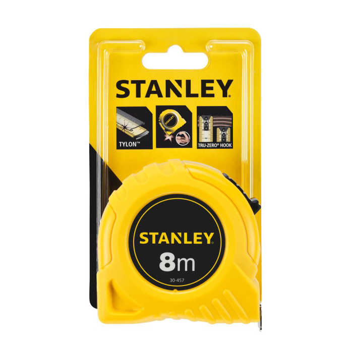 Stanley 0-30-457, ruleta clasica 8m, protectie Tylon, tru-zero, 8m x 25mm, blister [5]