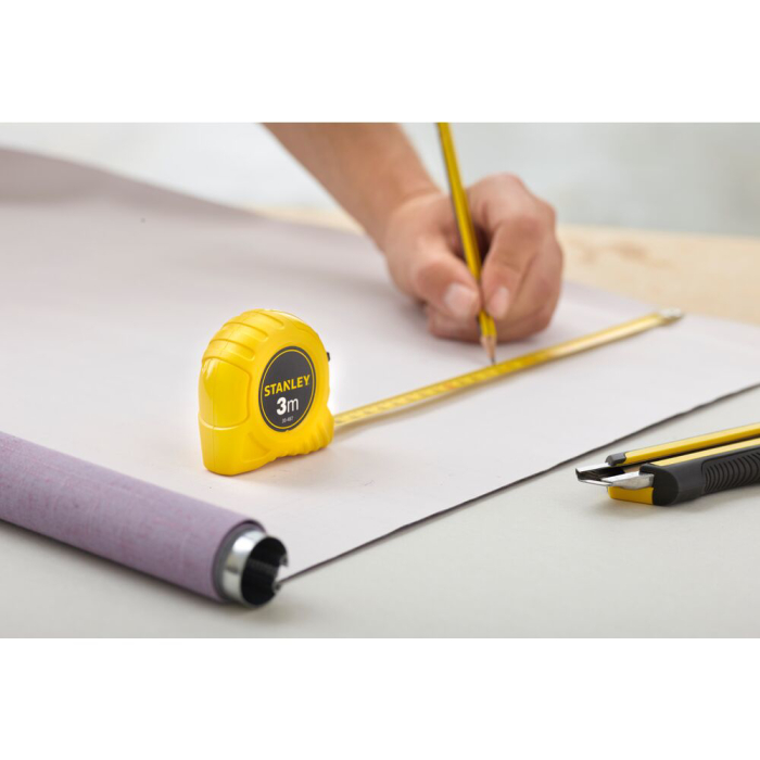 Stanley 0-30-487, ruleta clasica 3m, protectie Tylon, tru-zero, 3m x 12.7mm, blister [6]