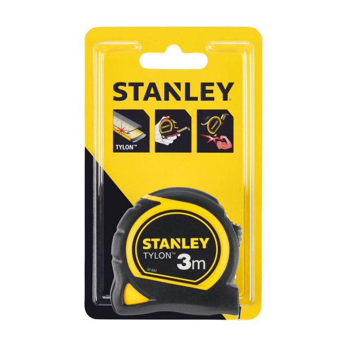 Stanley 0-30-687, ruleta Tylon 3m, tru-zero, protectie din cauciuc, anti-alunecare, 3m x 13mm, blister [4]