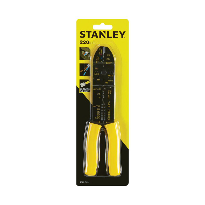 Stanley STHT0-75414, Cleste standard pentru sertizare, fise neizolate si preizolate 1.5-6mm, cutite sarma 0.75-6mm, lungime 220mm [5]