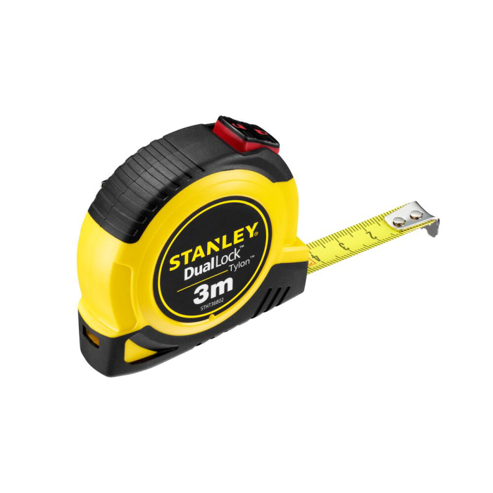 Stanley STHT36802-0, ruleta tylon cu dubla blocare 3m, acoperire Tylon, maner ergonomic, 3m x 13mm, blister [5]