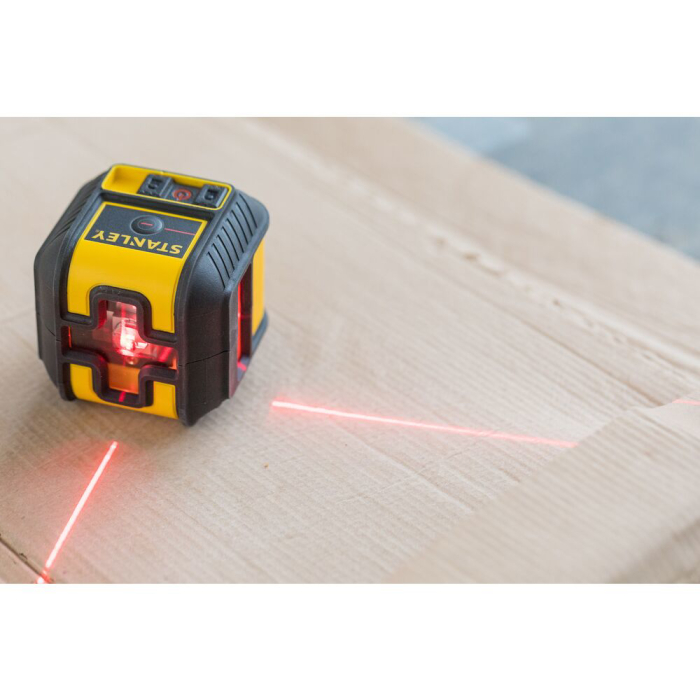 Stanley STHT77502-1, nivela laser cross 90, cu linie in cruce + un fascicul 90 grade, lumina rosie, auto-nivelare, prindere cu clema, QuickLink, raza actiune 12m, include 2 baterii AA, clema si husa [9]