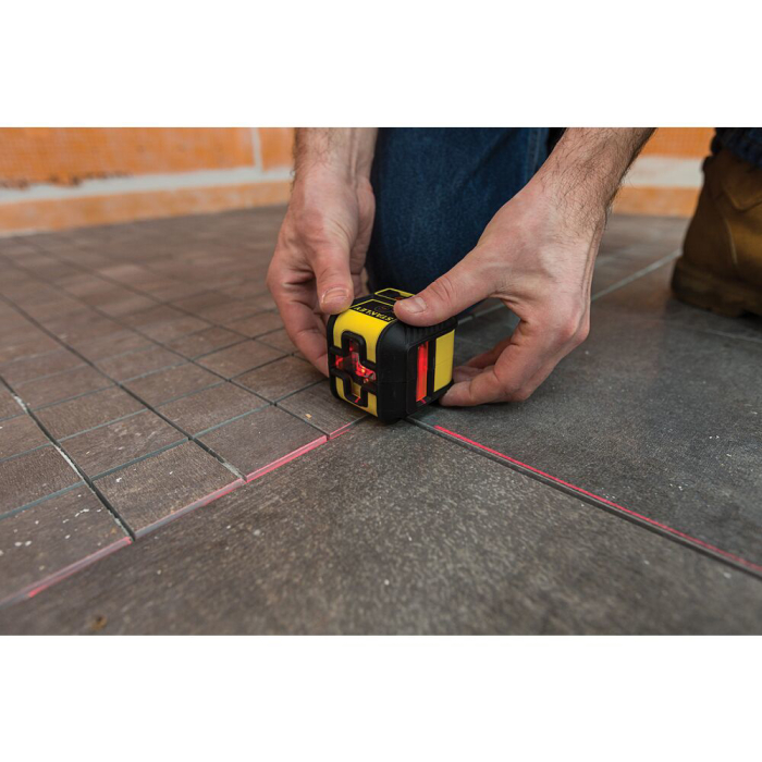 Stanley STHT77502-1, nivela laser cross 90, cu linie in cruce + un fascicul 90 grade, lumina rosie, auto-nivelare, prindere cu clema, QuickLink, raza actiune 12m, include 2 baterii AA, clema si husa [13]
