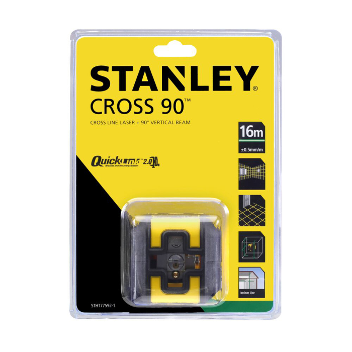 Stanley STHT77592-1, nivela laser cross 90, cu linie in cruce + un fascicul 90 grade, lumina verde, auto-nivelare, prindere cu clema, QuickLink, raza actiune 12m, include 2 baterii AA, clema si husa [4]