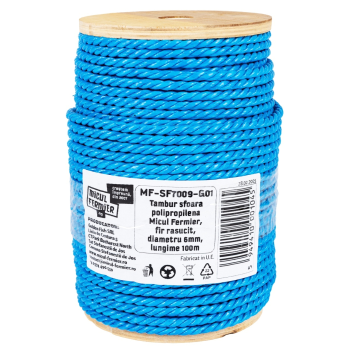 Tambur sfoara polipropilena Micul Fermier, fir rasucit, diametru 6mm, lungime 100m [4]