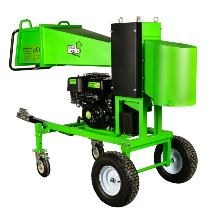 Tocator crengi Micul Fermier, motor benzina 18CP, diametru maxim de taiere Ø120mm, cu carlig de remorcare, pentru brichete [18]