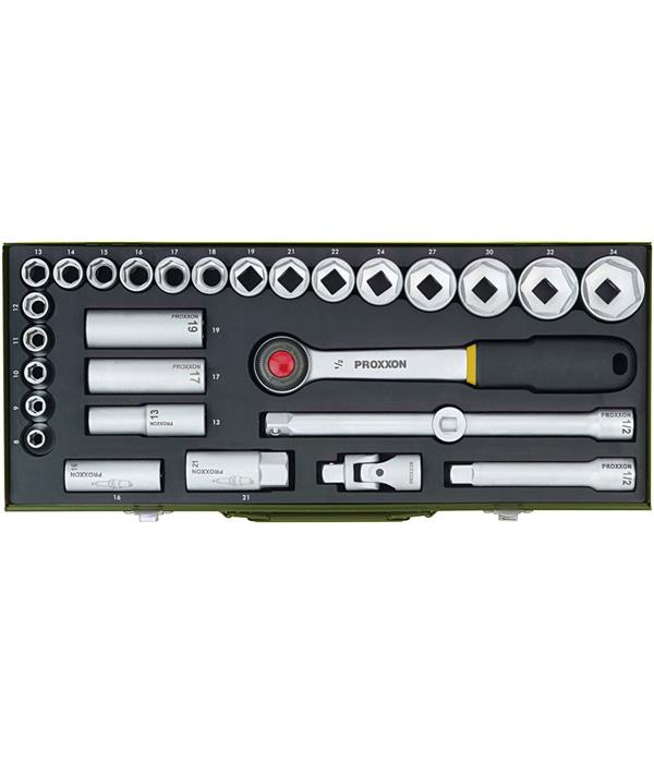 Trusa chei tubulare in cutie de metal, Proxxon 23000, 1/2', 29 buc [1]