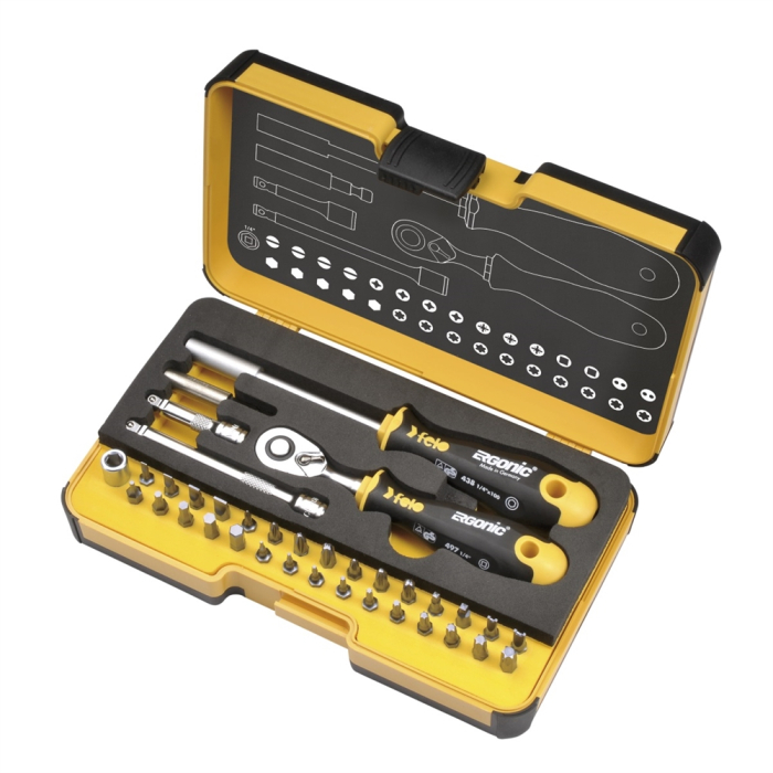 Trusa de biti si accesorii Felo R-GO, 1/4', 36 piese [1]