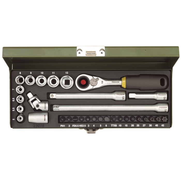 Trusa de biti si chei tubulare pentru ingineri, Proxxon 23078, 1/4', 32 buc [2]