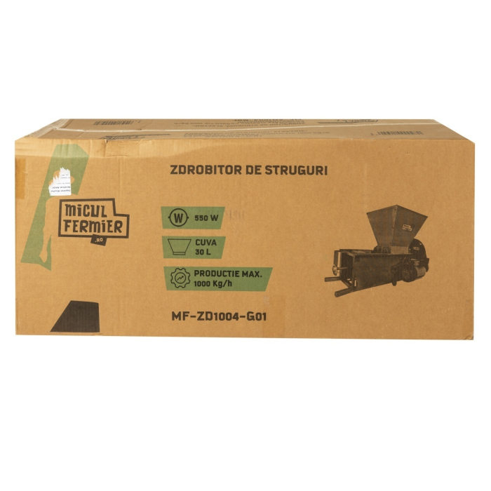 Zdrobitor struguri electric Micul Fermier 0.55kW, cuva 30L, capacitate maxima de productie 1000 Kg/h, cu desciorchinator [13]