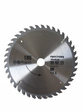  Discuri lemn - 185x20 40T disc de taiat lemnul ROTOR