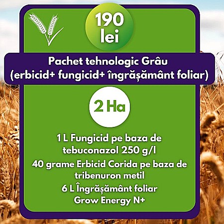 Pachete comerciale - Pachet tehnologic Grâu- erbicid+ fungicid+ îngrășământ foliar- 2 Ha