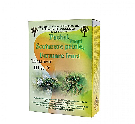 Pesticide - Pachet tratament III și IV pomi- scuturare petale 30%-40%, formare fruct 0.5cm- 1cm