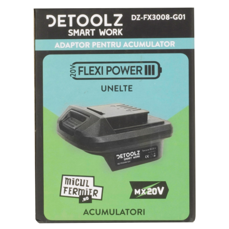 Adaptor Detoolz utilizare acumulator Micul Fermier (compatibil Makita LXT) - echipamente FlexiPower [1]