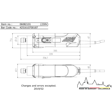 AMB (Kress) 06082101, Motor pentru frezare 800FME, 10000 - 29000 rpm, 800W, + bucsa AMB 8mm [4]