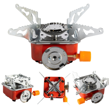 Plite si arzatoare si categorie camping - Aragaz camping Micul Fermier, putere termica 2.8 kW, aprindere piezo-electrica, compatibil rezerva gaz spray, 95*95mm