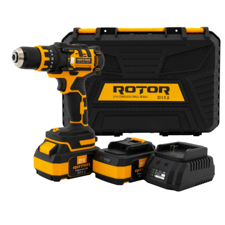 Întreținere casă și fermă - Autofiletanta pe acumulator ROTOR RDB21 21 V /3 Ah, 1350 Rot/min, 18+1, 30 Nm, Brushless