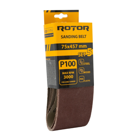 Întreținere casă și fermă - Banda de slefuit ROTOR P100 75*457 set 5