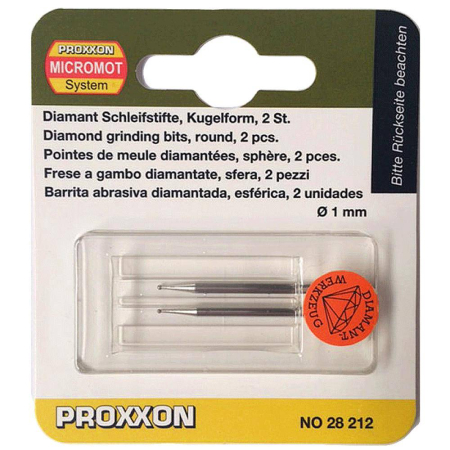 Biaxuri diamantate sferice, Proxxon 28212, 1,0mm [2]