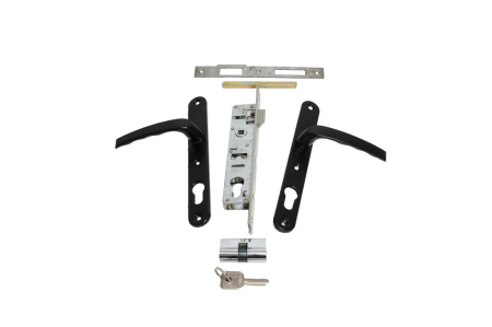 Feronerie - Broasca cu butuc si silduri NEAGRA pentru usa (yala)