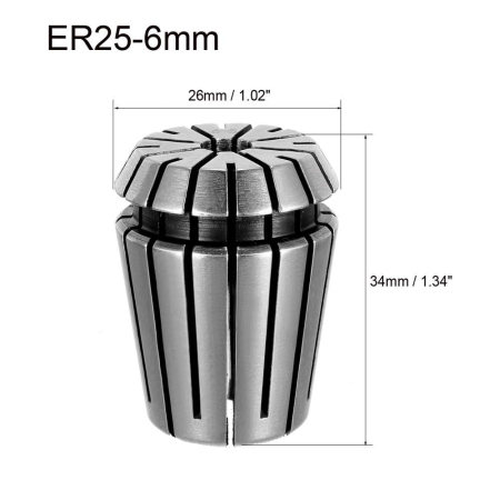 Bucsa elastica ER25, prindere 6.0 mm [1]