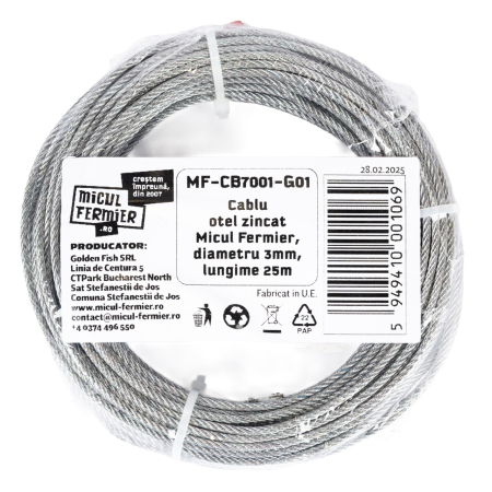 Cablu otel zincat Micul Fermier, diametru 3mm, lungime 25m [2]