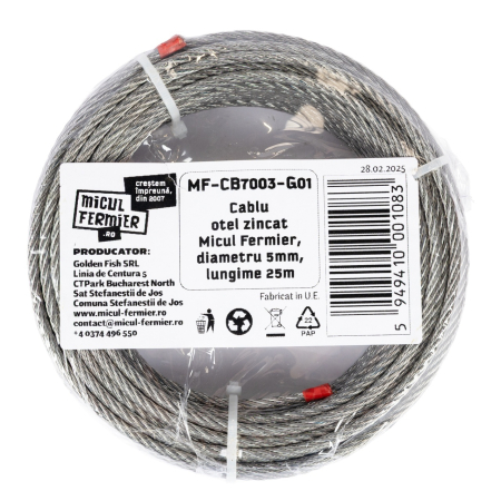 Cablu otel zincat Micul Fermier, diametru 5mm, lungime 25m [2]