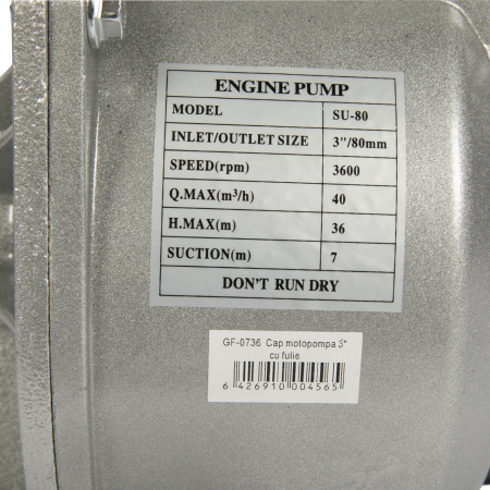 Cap motopompa Micul Fermier 3" cu fulie dubla [8]