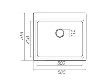 Chiuveta din compozit de granit pentru bucatarie ELEFANT PREMIUM 5852 VESTA Negru metalic 580 x 518 mm [1]