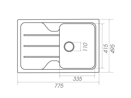 Chiuveta din compozit de granit pentru bucatarie ELEFANT PREMIUM 7850 VERONA Nisip 775 x 495 mm [2]