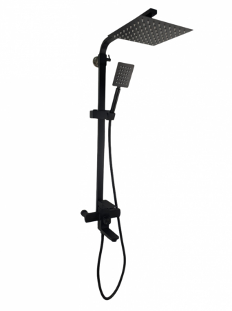 Întreținere casă și fermă - Coloana de dus Mixxus KUB-009-J NEGRU, 120 cm baterie si para, monocomanda, furtun flexibil