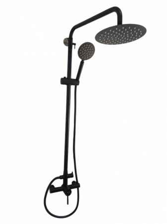 Întreținere casă și fermă - Coloana de dus MIXXUS SUS-003-J BLACK 20 cm baterie si para, monocomanda, furtun flexibil