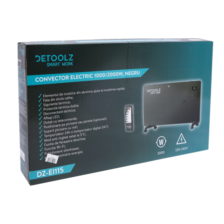 Convector electric 1000W/2000W, negru [6]