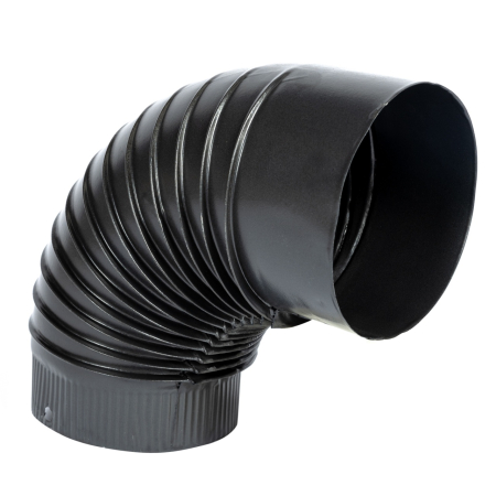 Incalzire, Climatizare Instalatii - Cot pentru soba pe lemne, 90˚, 120mm, Gri mat