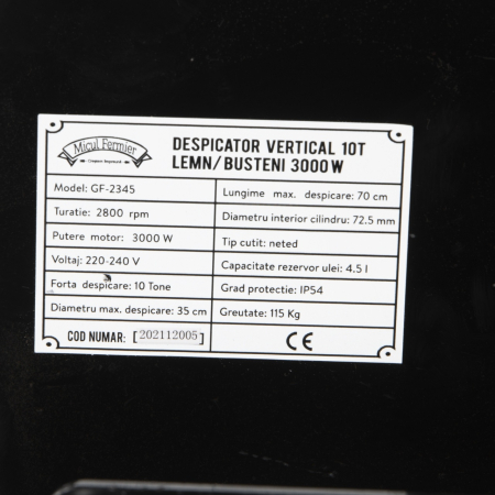 Despicator vertical 10T lemn/busteni 3000W [3]