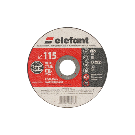 Întreținere casă și fermă - Disc abraziv pentru metal-inox ELEFANT 115*1,2*22,23